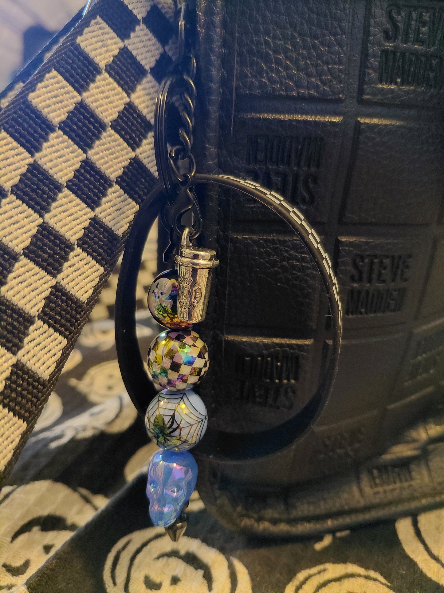 Halloween theme keychain charms 👻💙💀🏁🕸💟